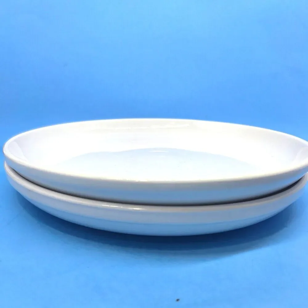 Culinary Arts For Crate And Barrel Set Of 2 White 10 1/2